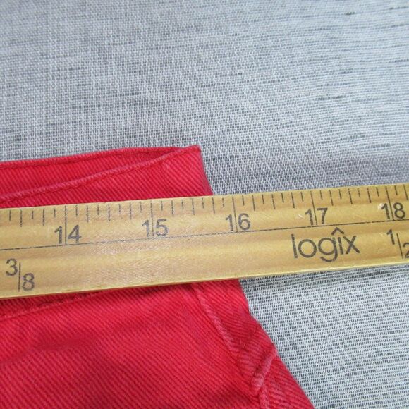 Vintage Trust Jean Shorts Size 33 Red Baggy Punk Skater Y2K 90s Heavyweight - Picture 11 of 13